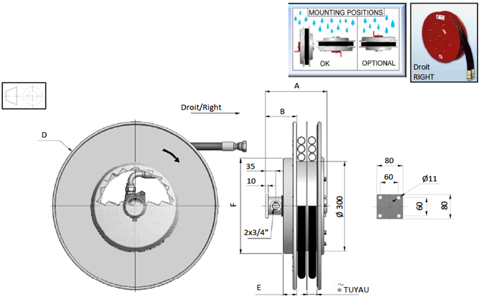 Demac A2.19 enrouleur hydraulique schéma technique