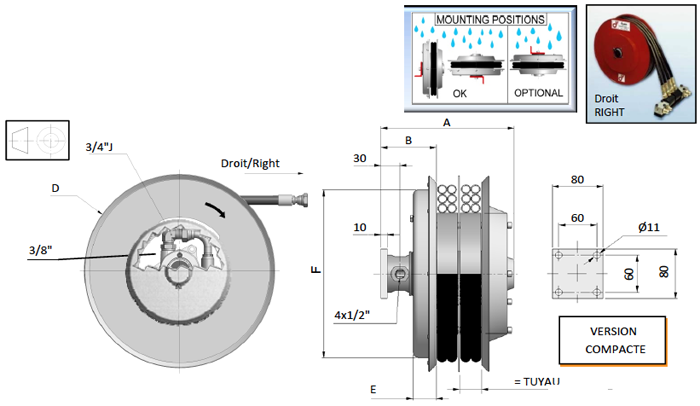 Demac A4.12 enrouleur hydraulique schéma technique