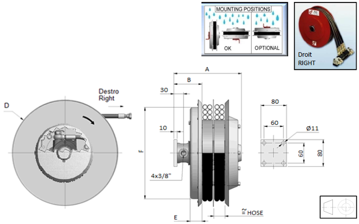 Demac A4 Compact enrouleur hydraulique schéma-technique