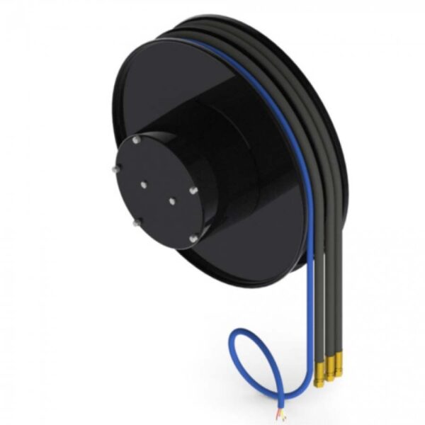 Rendu de présentation Demac A3/E avec 3 tuyaux hydrauliques et un câble électrique