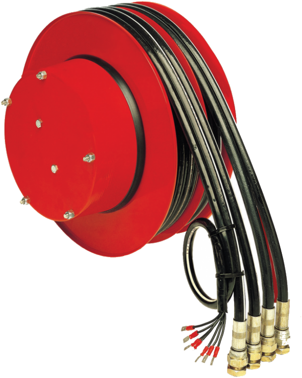 Combiné électro-hydraulique Demac A4/E, quatre tuyaux et un câble électrique